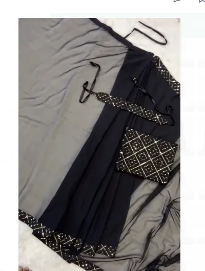 1 Min Saree Ready to Wear Black Sari UK Next Day