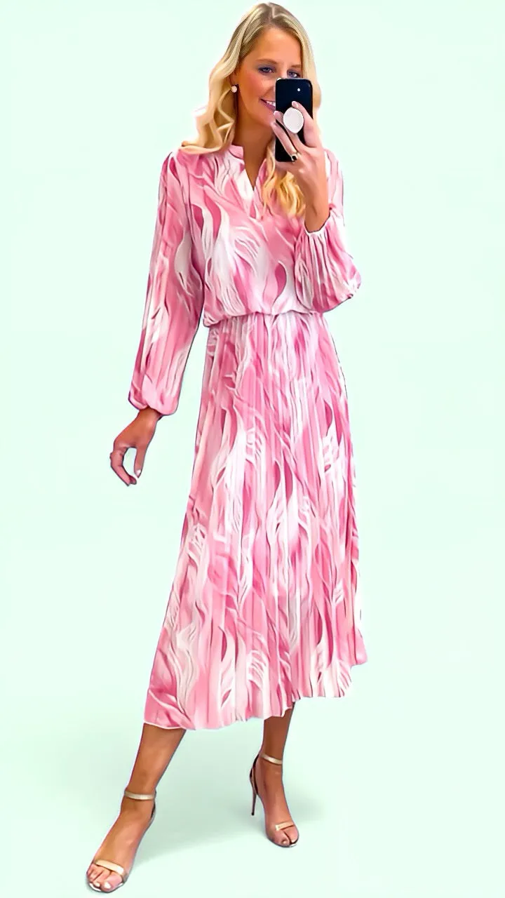 4-A1620 Pink Vintage Loose Top Dress