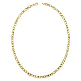 AFJ Gold Collection - Oval Link Chain Necklace,  Length 16- 18, Yellow Gold