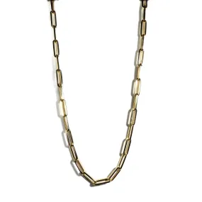 AFJ Gold Collection - Paperclip Link Chain Necklace, 18k Yellow Gold