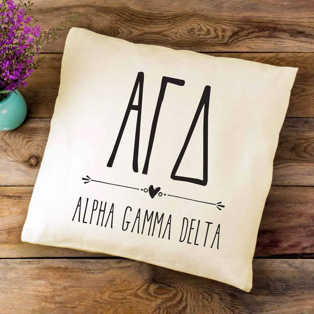 AGD Greek Boho Sorority Throw Pillow Cover for Dorm or Apartment