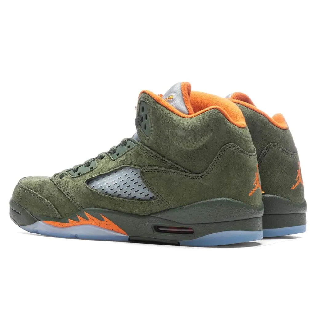 Air Jordan 5 Retro 'Olive' (GS) - Army Olive/Solar Orange