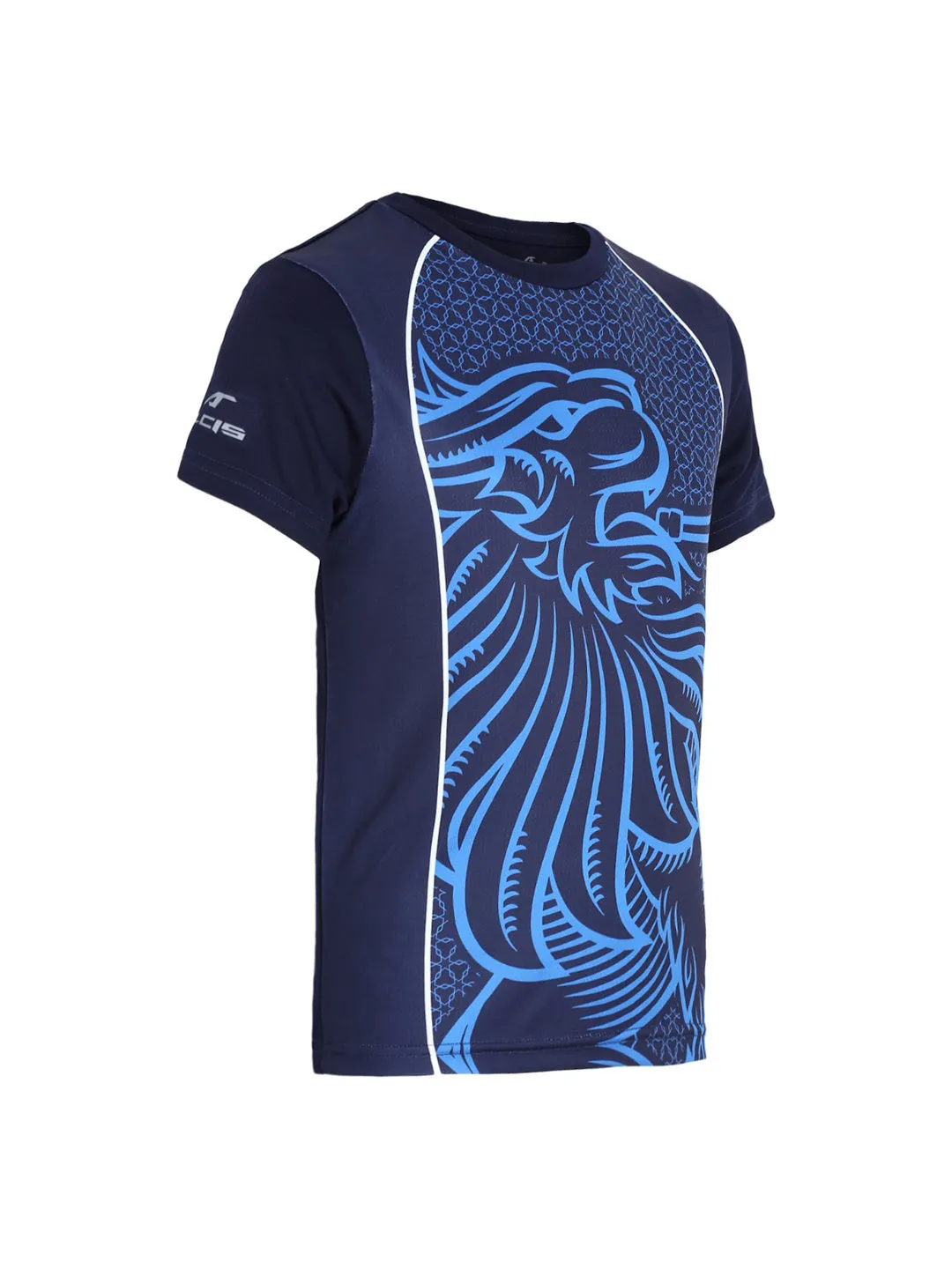 Alcis Boys Rajasthan Royals Navy Blue Printed Round Neck Dri-FIT T-shirt