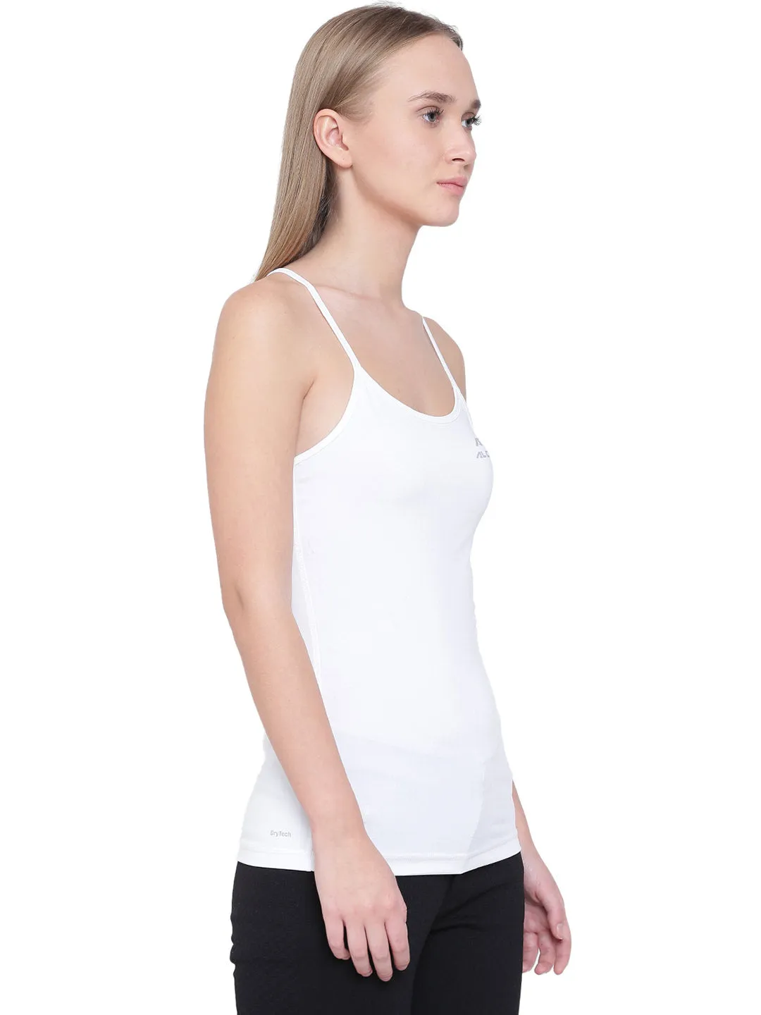 Alcis Lean Strap Back White Tank Top