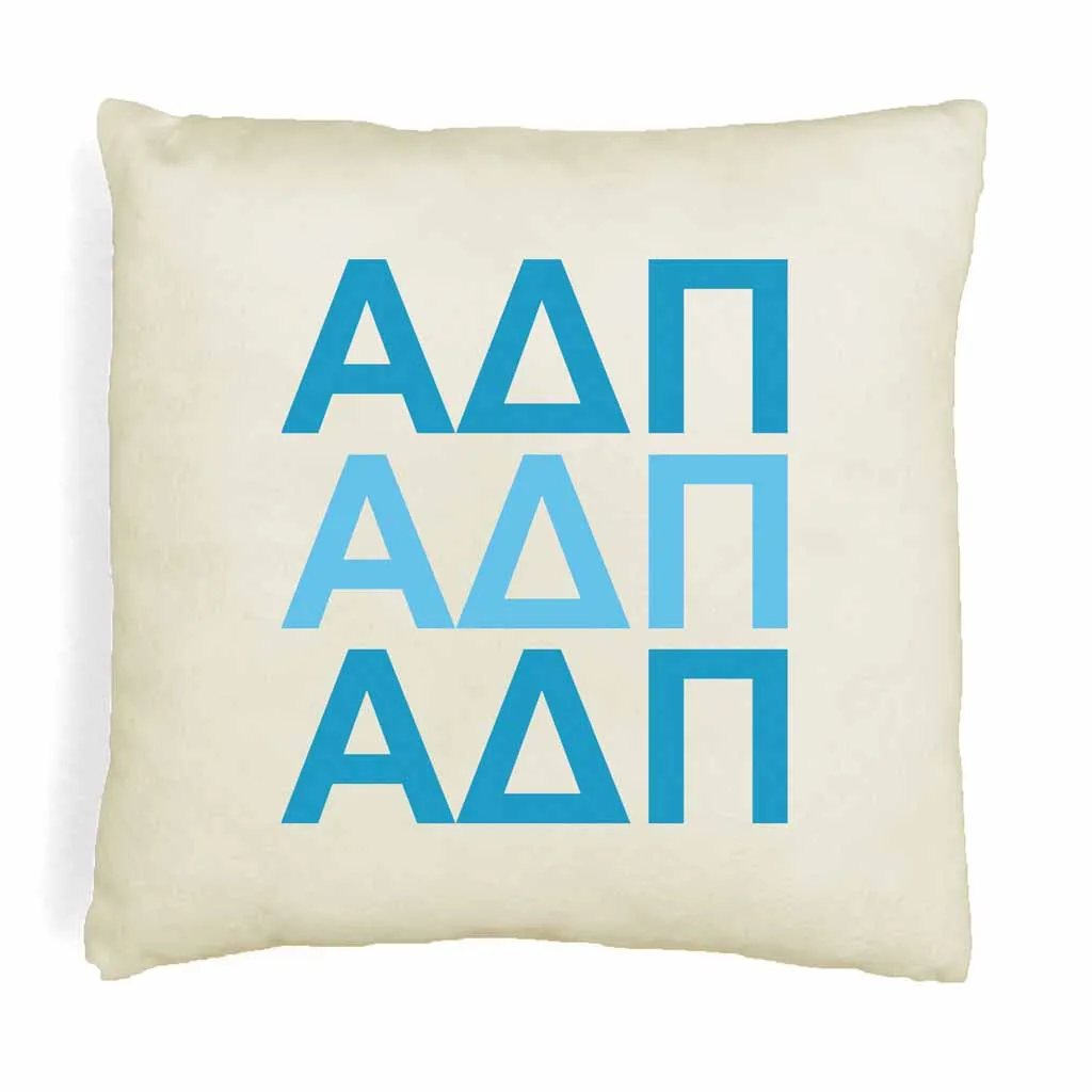 Alpha Delta Pi Throw Pillow Cover with Greek Letters