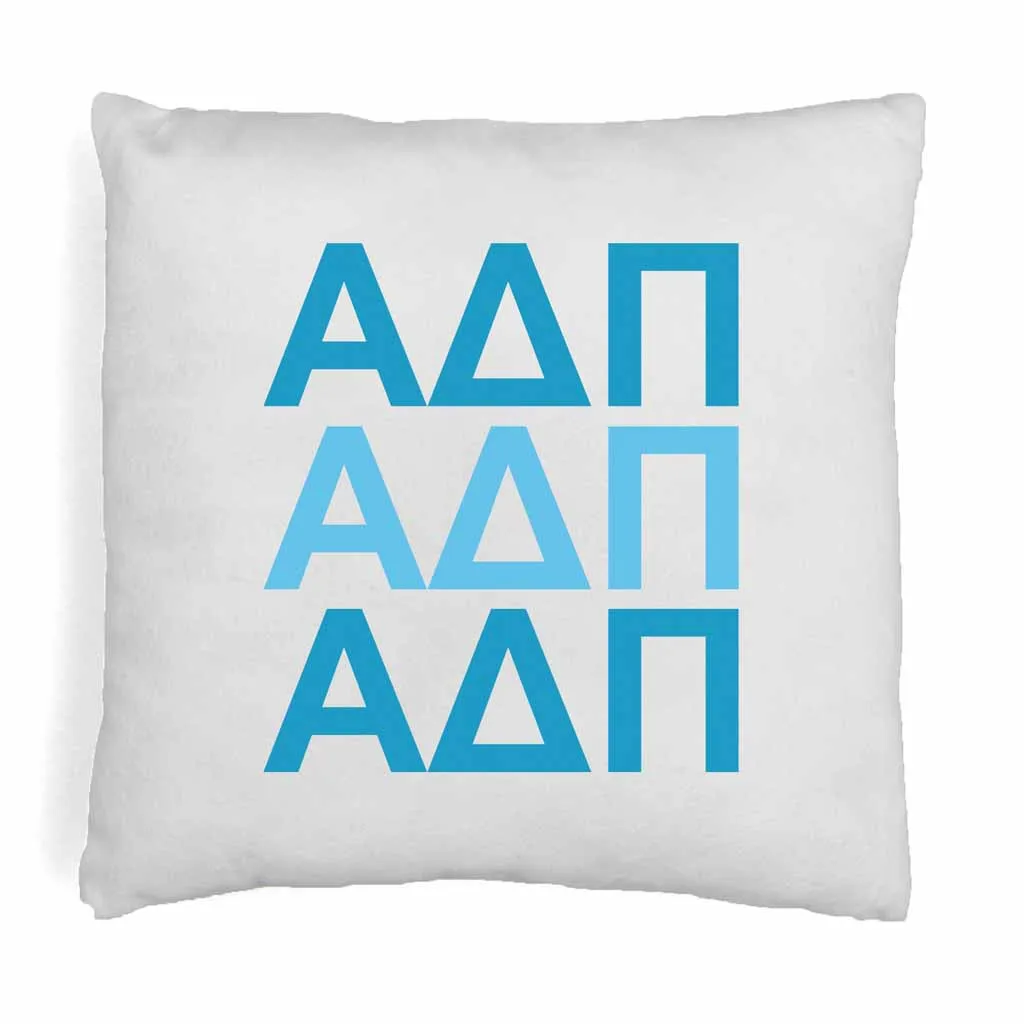 Alpha Delta Pi Throw Pillow Cover with Greek Letters