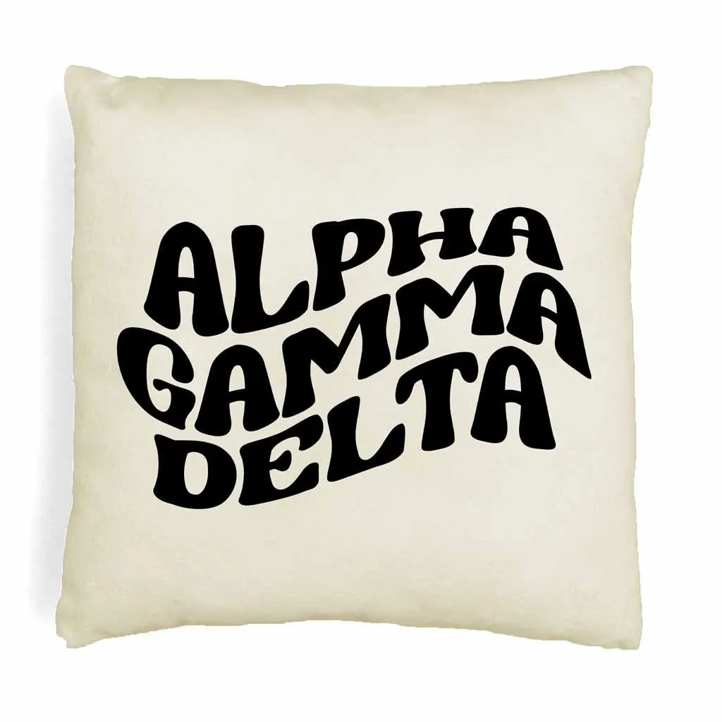 Alpha Gamma Delta Greek Mod Design on a Sorority Throw Pillow Cover for Dorm Room or Apartment Decor