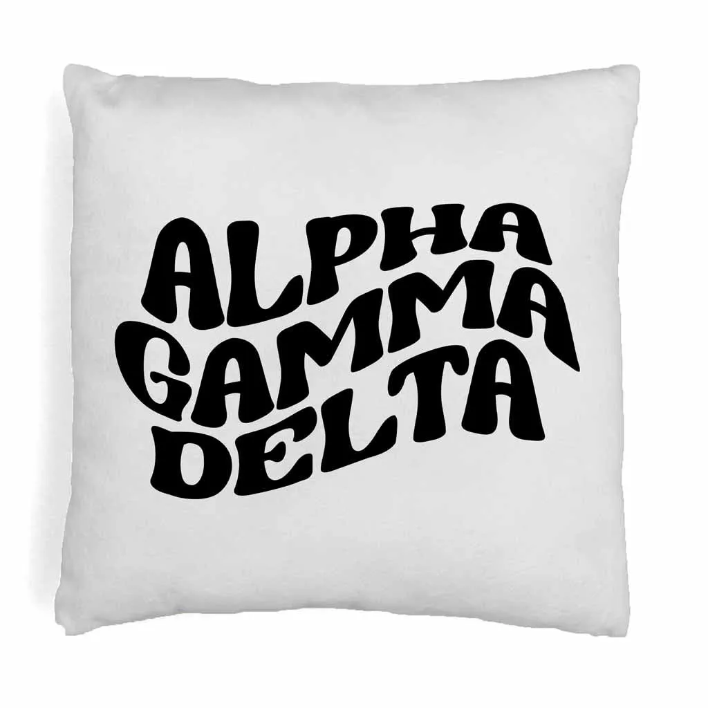 Alpha Gamma Delta Greek Mod Design on a Sorority Throw Pillow Cover for Dorm Room or Apartment Decor