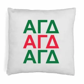 Alpha Gamma Delta Throw Pillow Cover with Greek Letters