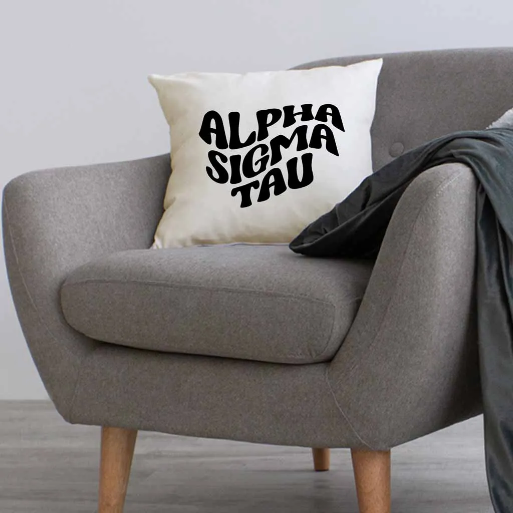 Alpha Sigma Tau Greek Mod Design on a Sorority Throw Pillow Cover for Dorm Room or Apartment Decor