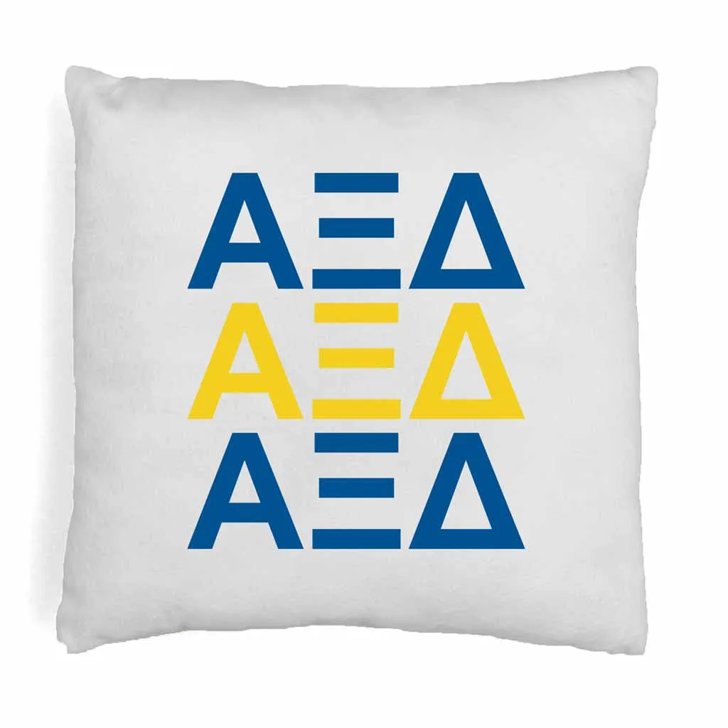 Alpha Xi Delta Throw Pillow Cover with Greek Letters