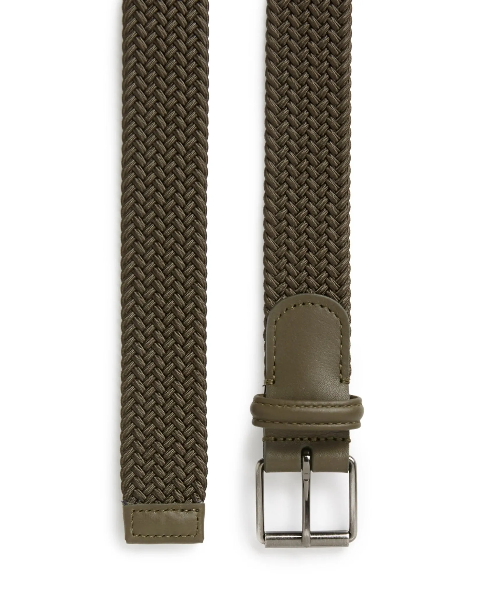 Anderson's Narrow Plaited Belt: Olive