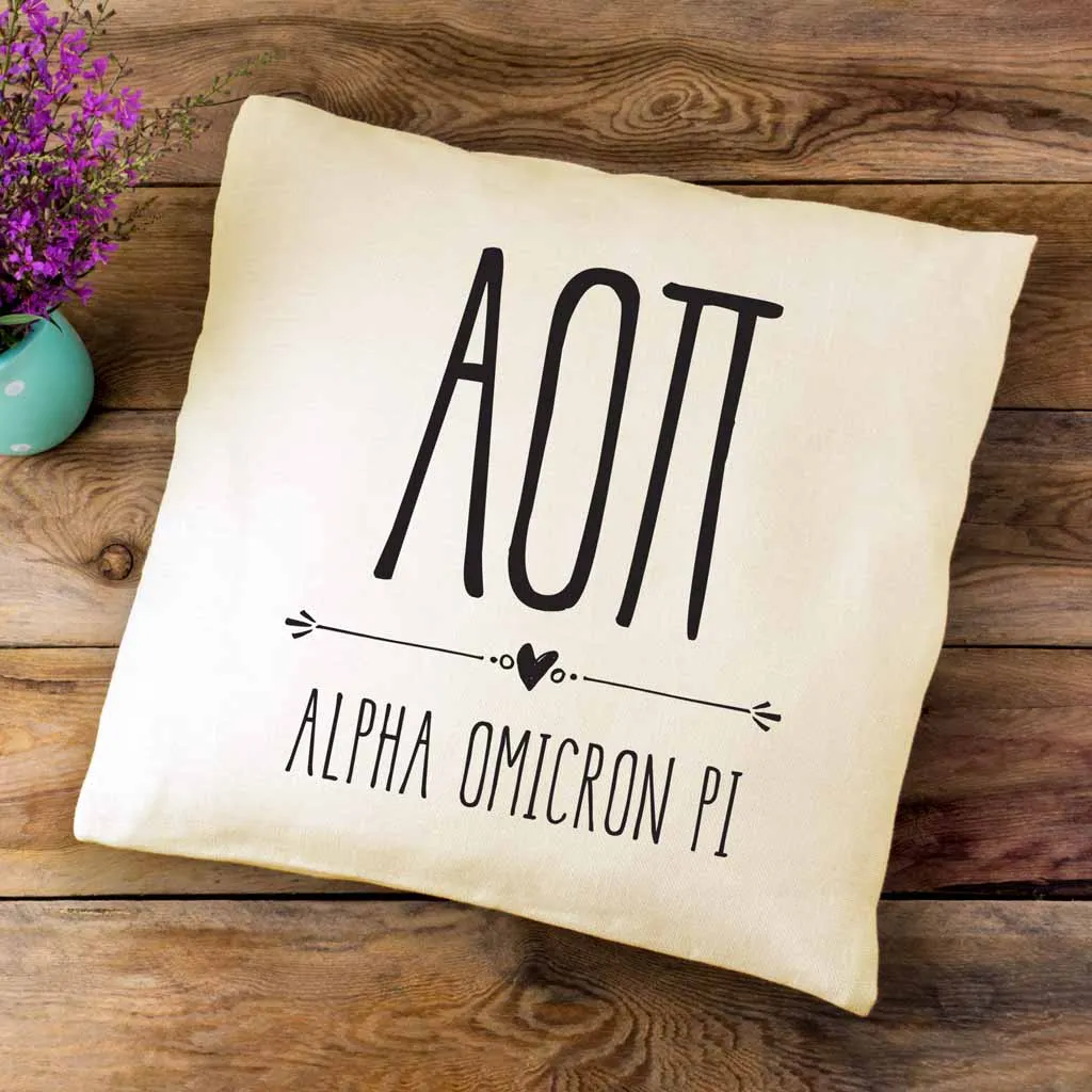 AOP Greek Boho Sorority Throw Pillow Cover for Dorm or Apartment