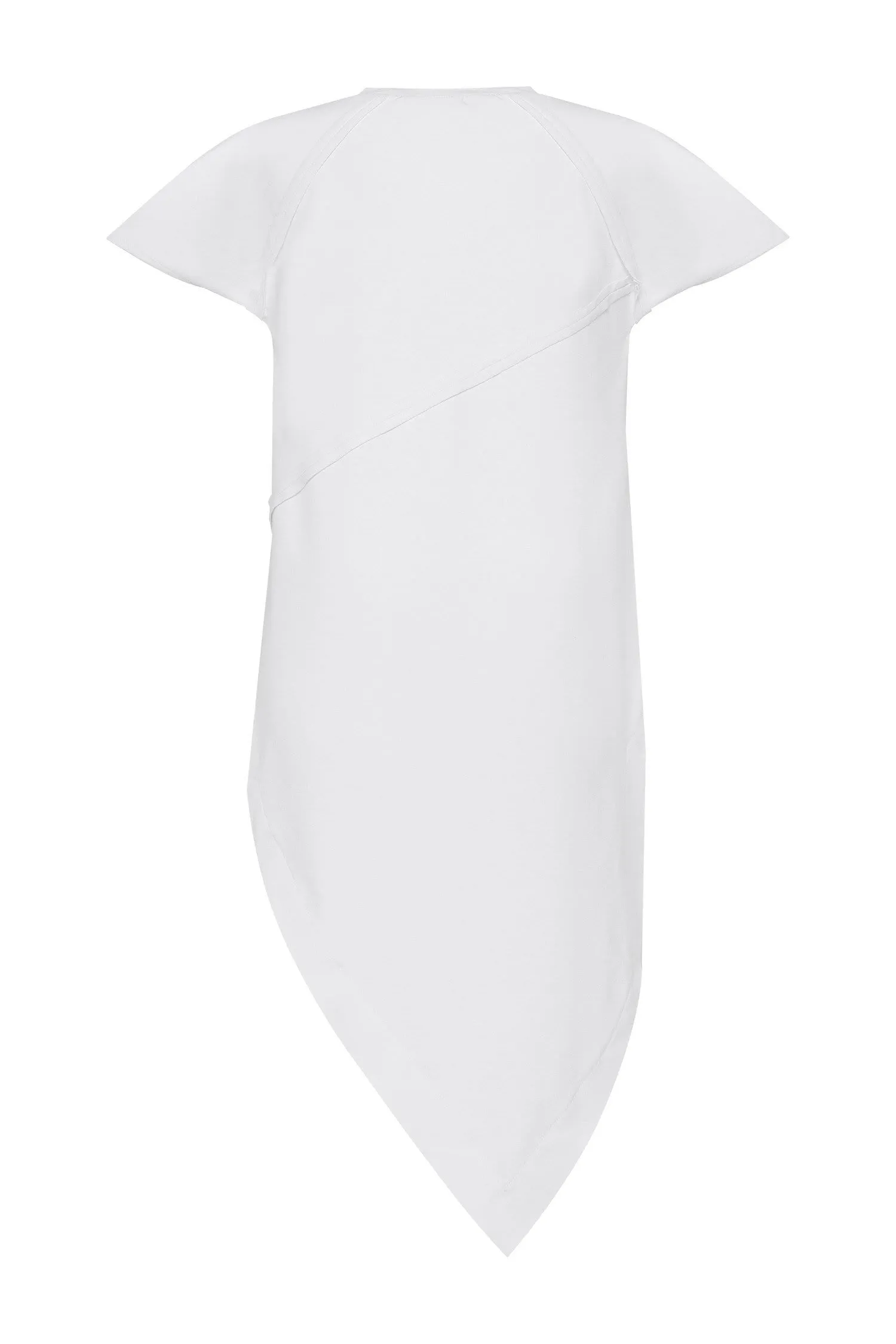 Asymmetric white T-shirt dress