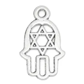 AVBeads Hamsa Charms 21mm x 13mm Silver CHM03235 100pcs