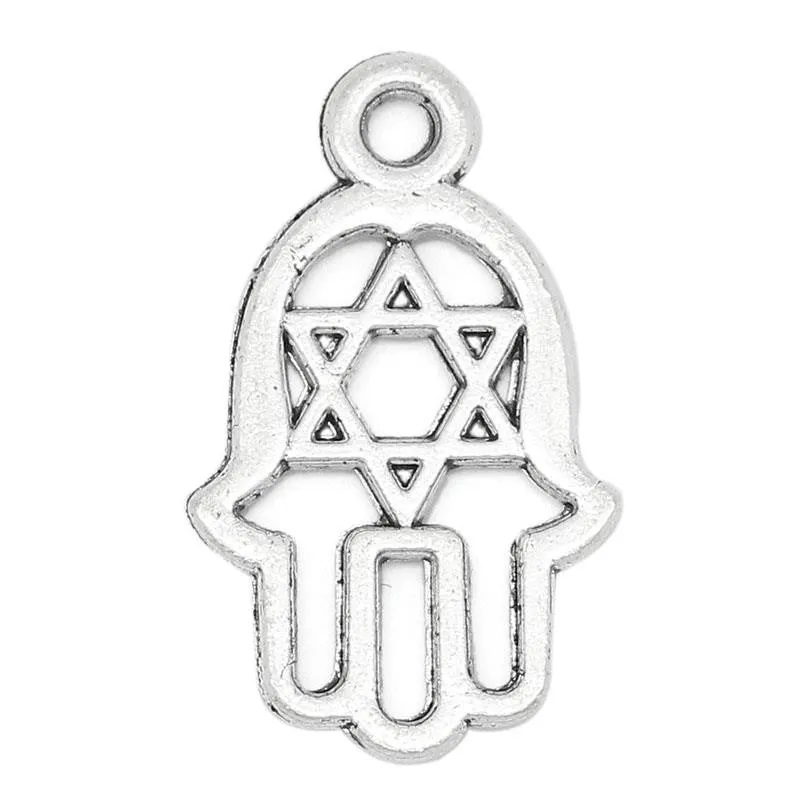 AVBeads Hamsa Charms 21mm x 13mm Silver CHM03235 100pcs