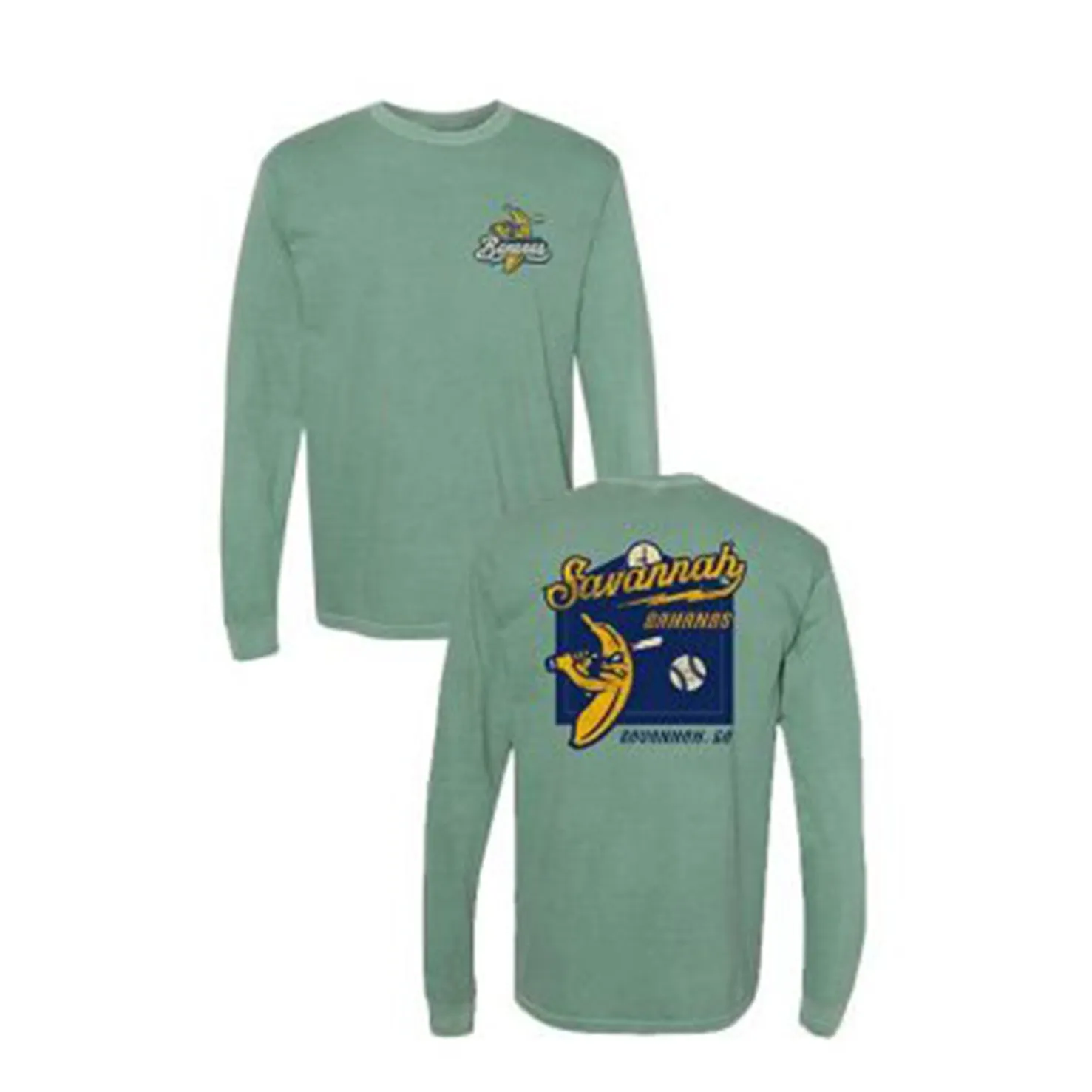 Bananas Long Sleeve Comfort Colors Tee - Green