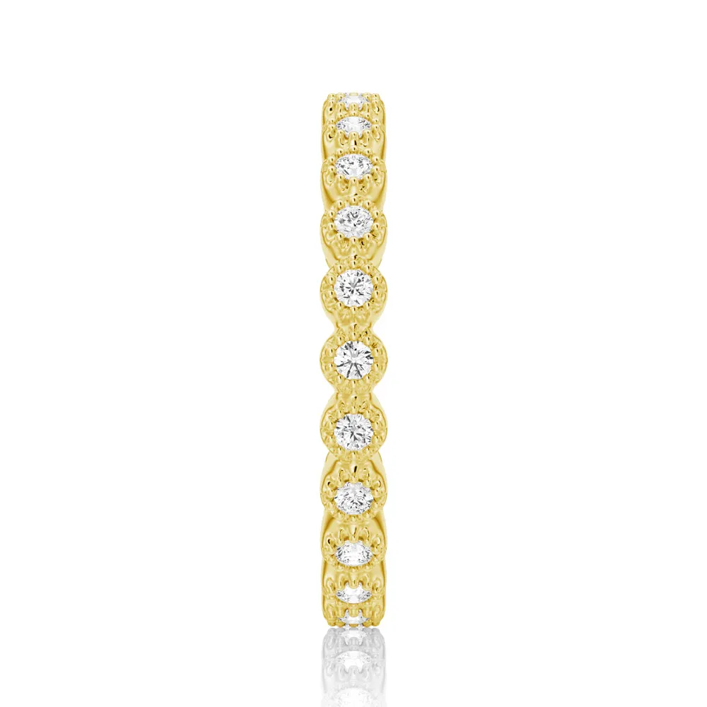 Bezel-Set Moissanite Eternity Ring