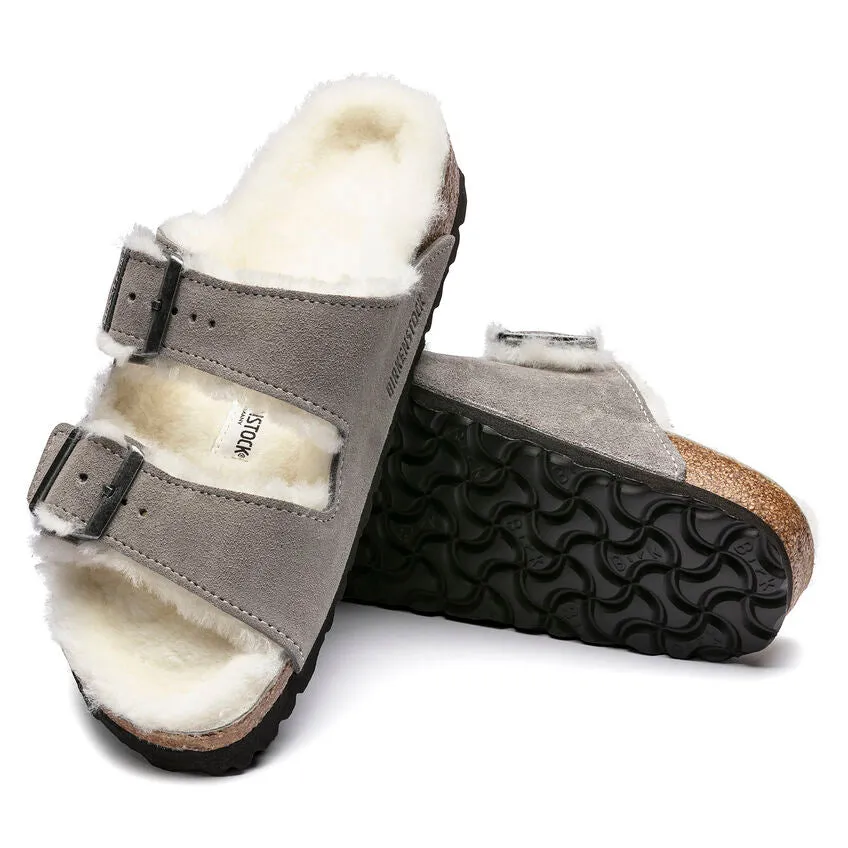 Birkenstock Women's Arizona Shearling - Stone Suede