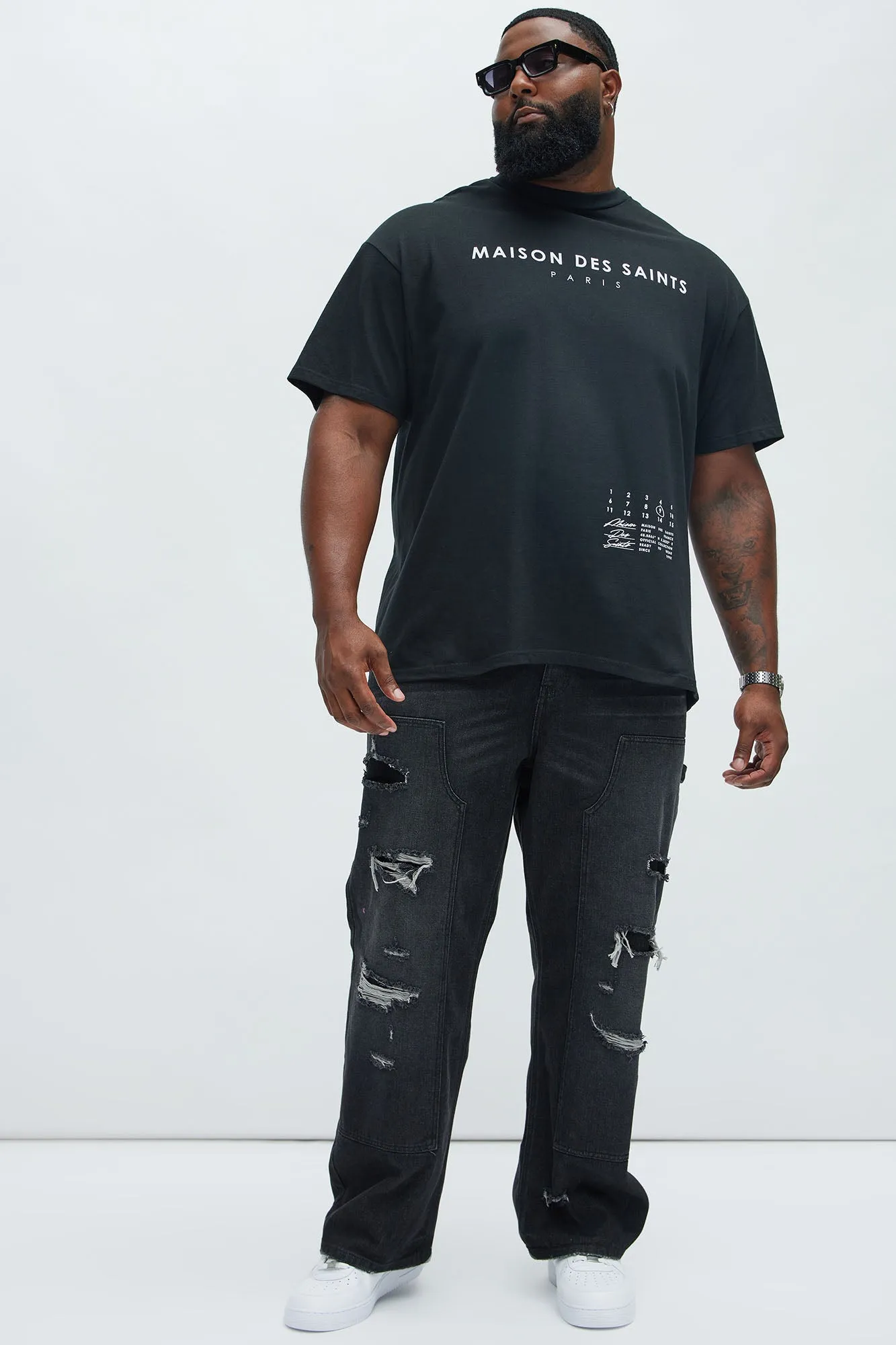 Bore Distressed Carpenter Jeans - Black Wash