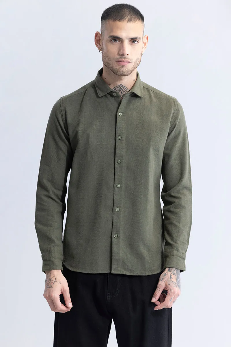 Breezy Charm Stripe Olive Shirt