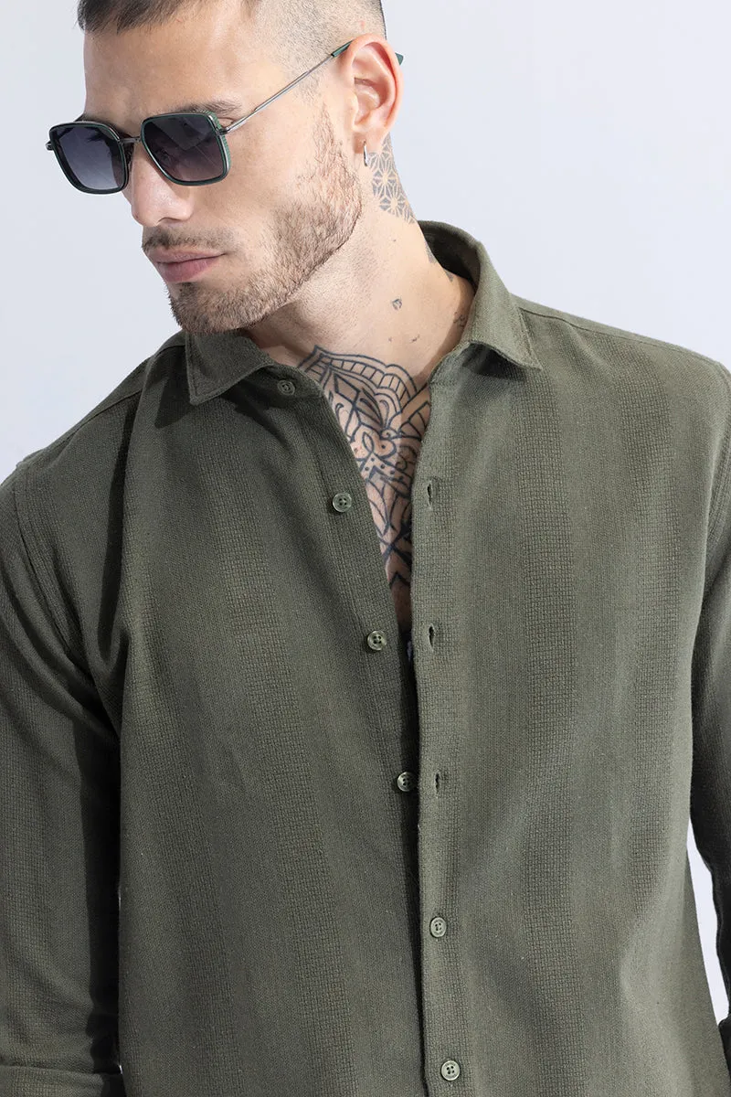 Breezy Charm Stripe Olive Shirt