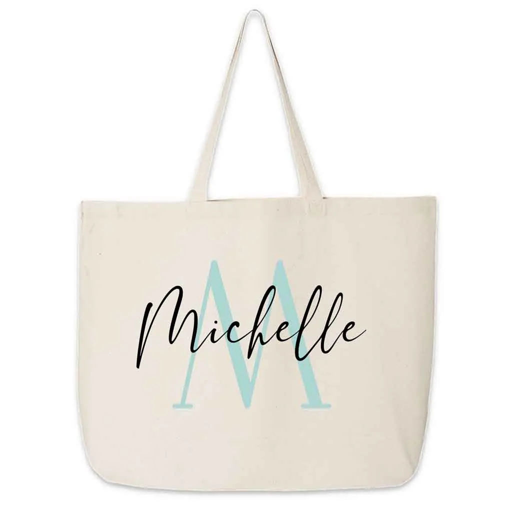 Bridal Party Tote Bag Personalized with Stylized Monogram