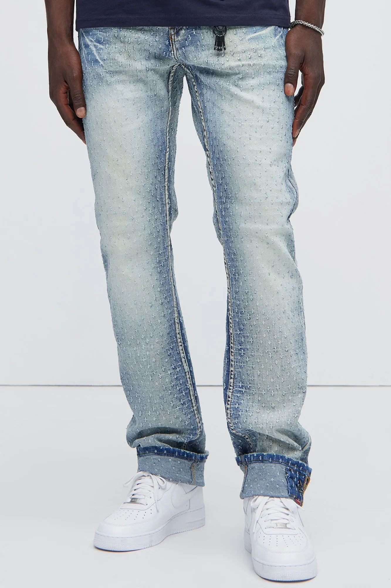 Bring It Back Stacked Slim Jeans - Light Wash