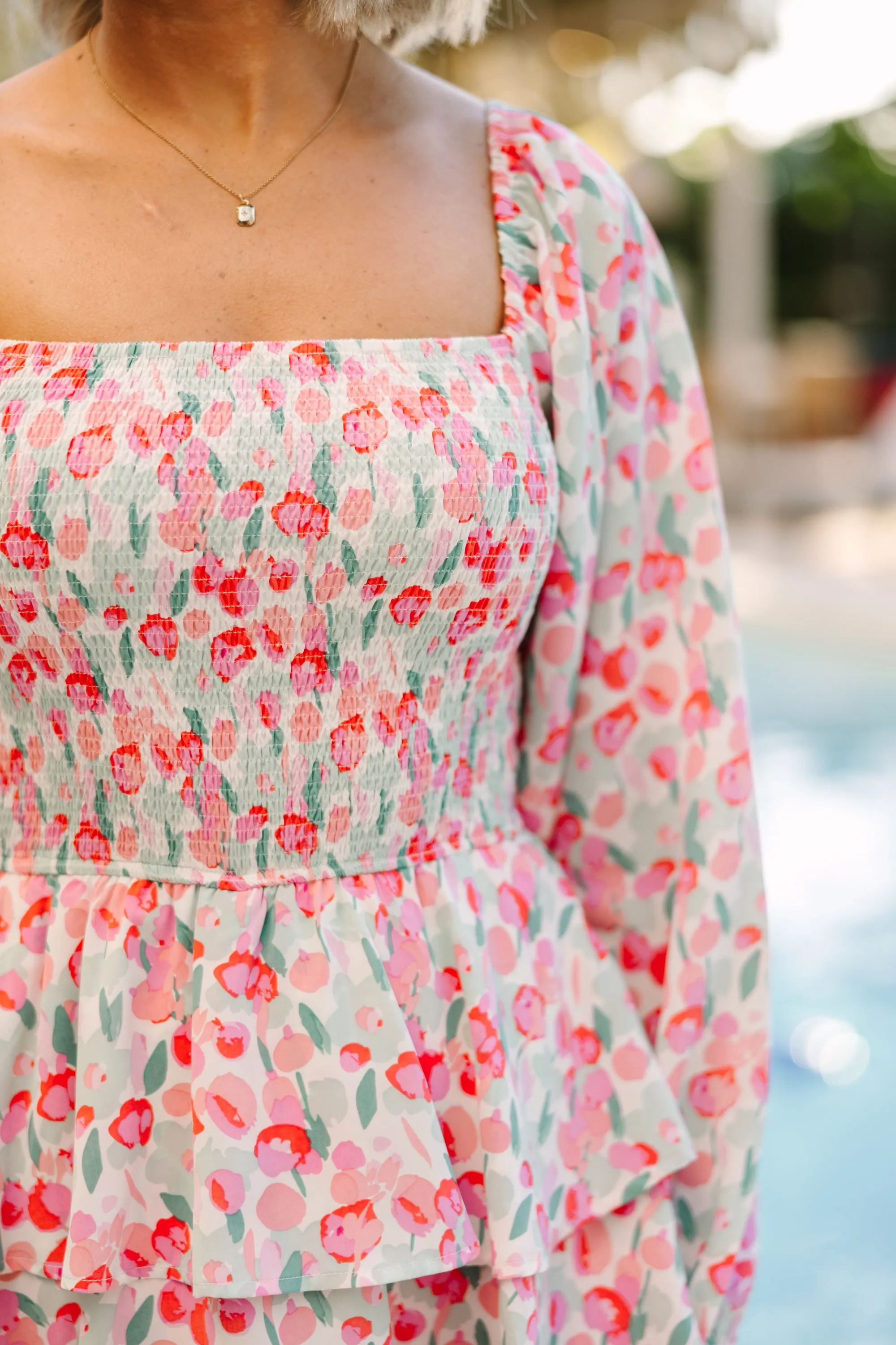 Buy Myself Flowers Pink Floral Smocked Romper