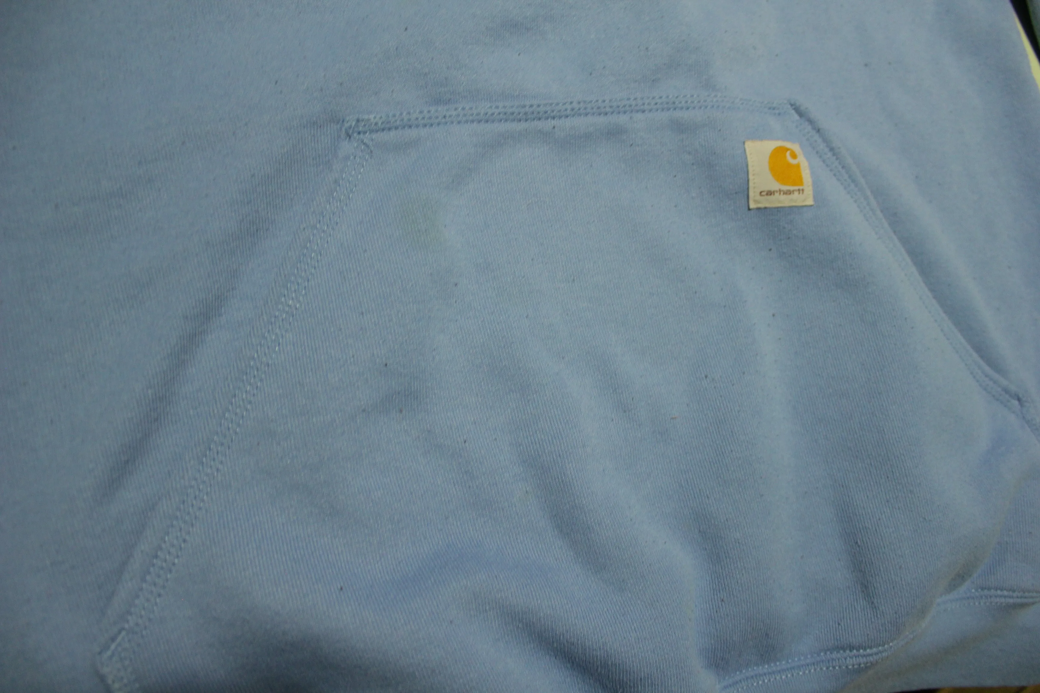 Carhartt K288 FHB Baby Blue Sleeve Spellout Hoodie Work Wear Sweatshirt