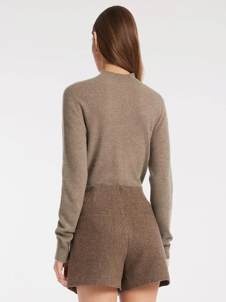 Cashmere Mock Neck Women Sweater