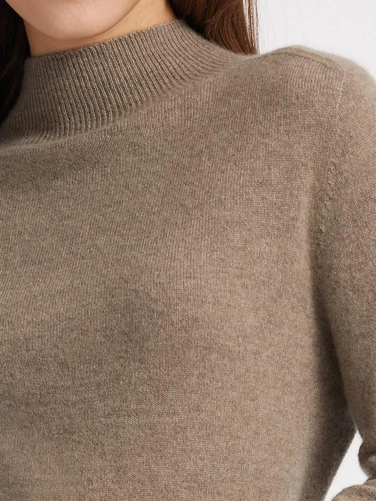 Cashmere Mock Neck Women Sweater