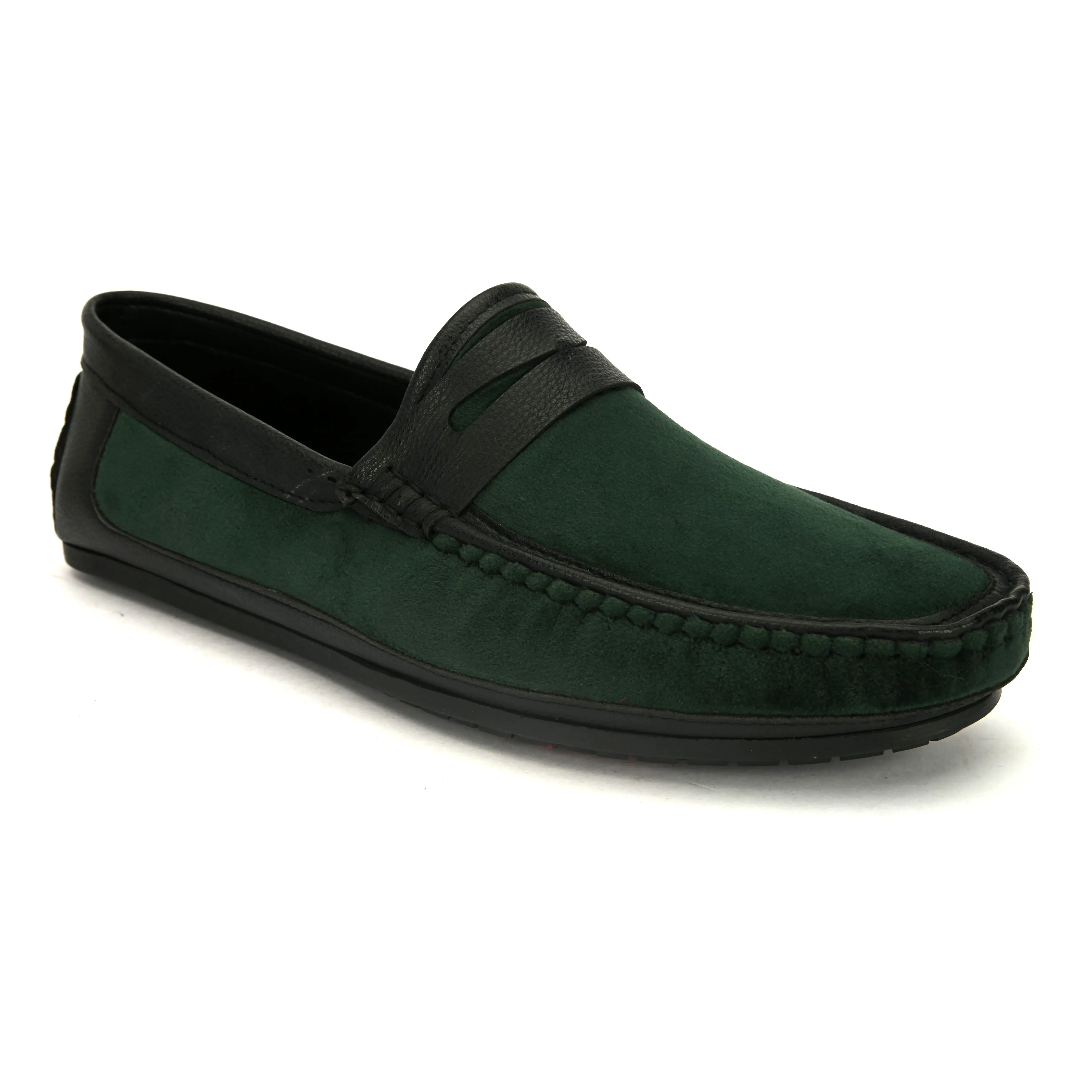 Cassio Olive Green Driving Loafers