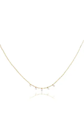 Celeste 5 Floating Diamond Necklace in Yellow Gold