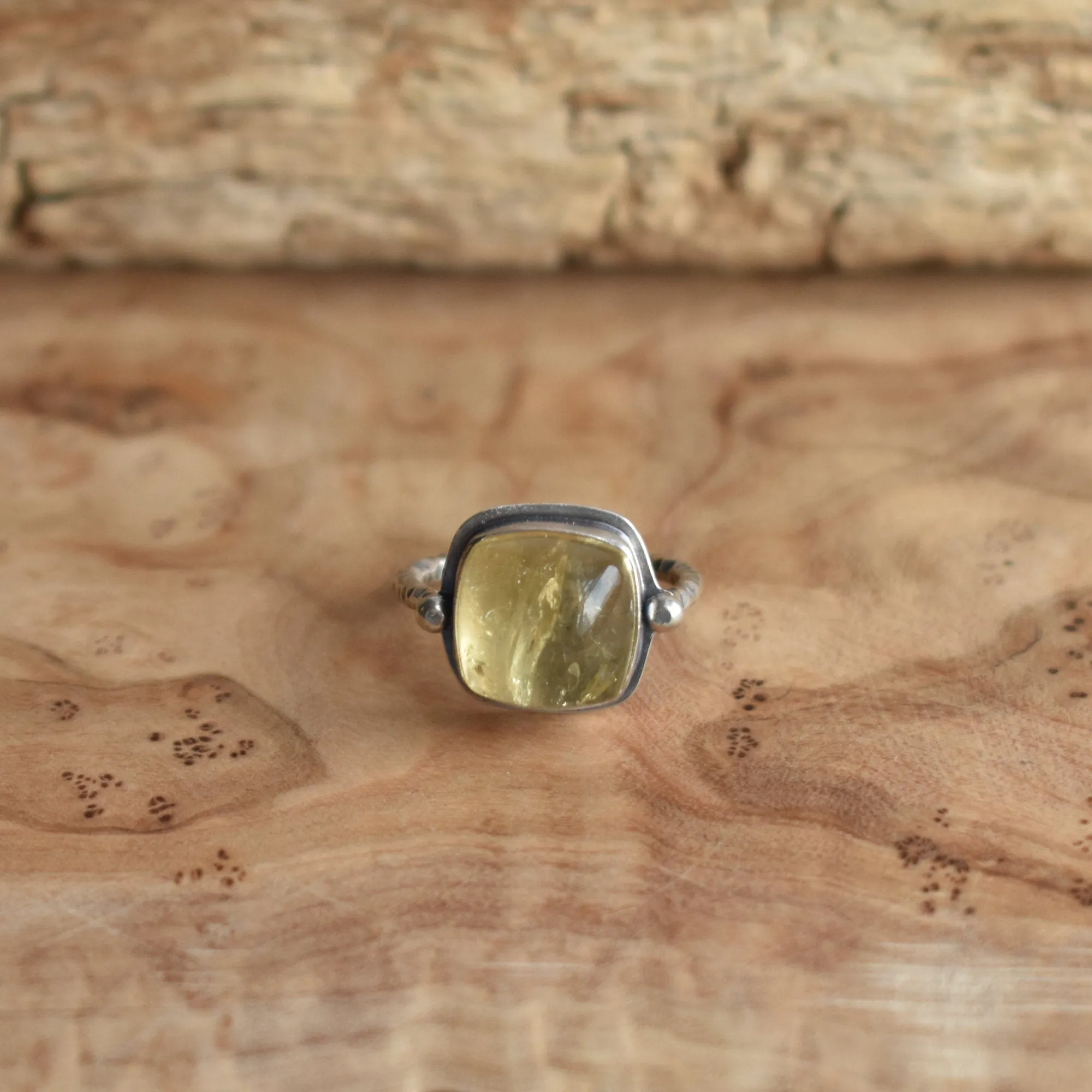 Chelsea Ring in Citrine - Silver Gold Ring - .925 Sterling Silver