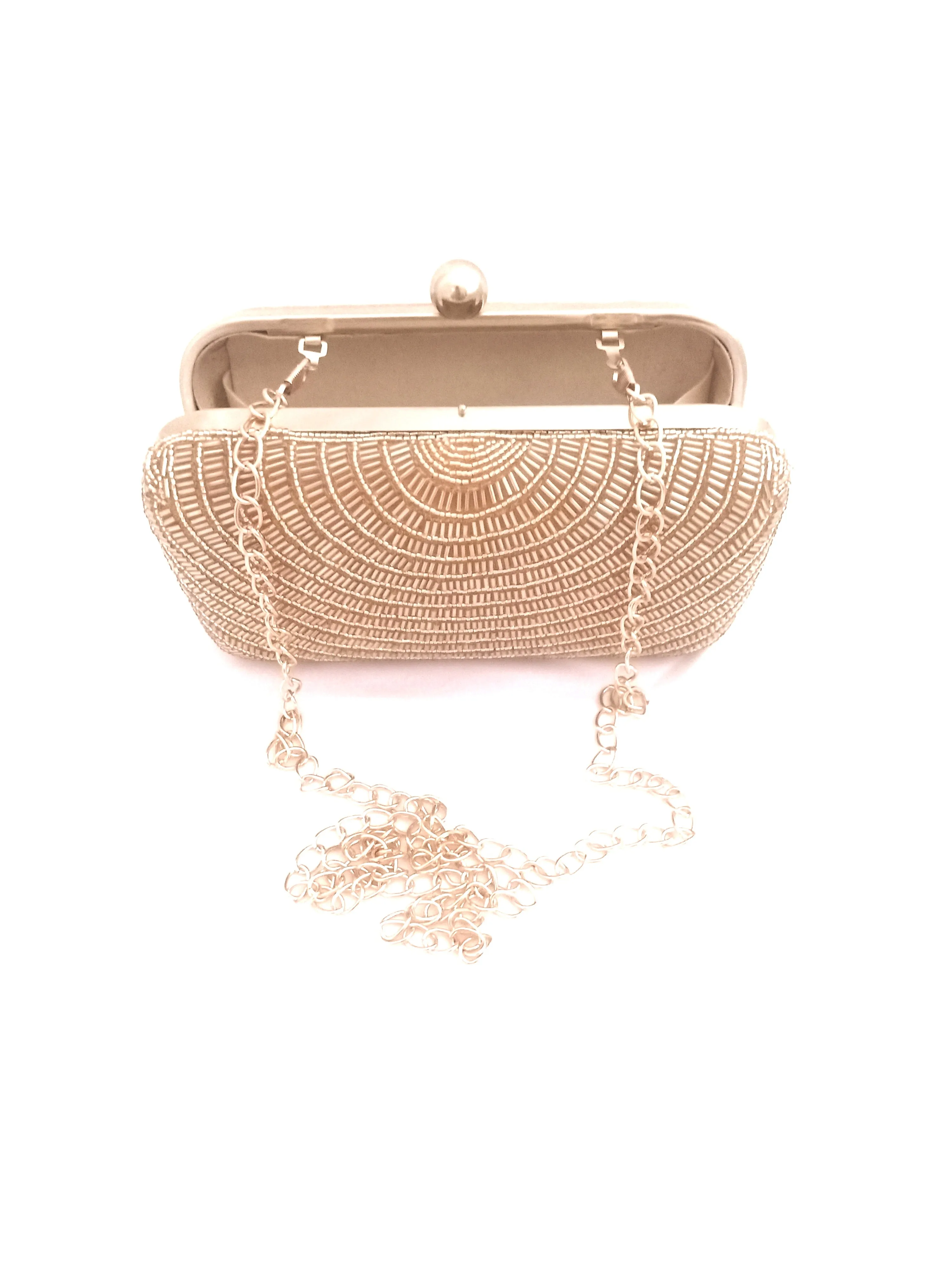 Classic Gold Pearl Clutch  - Rent