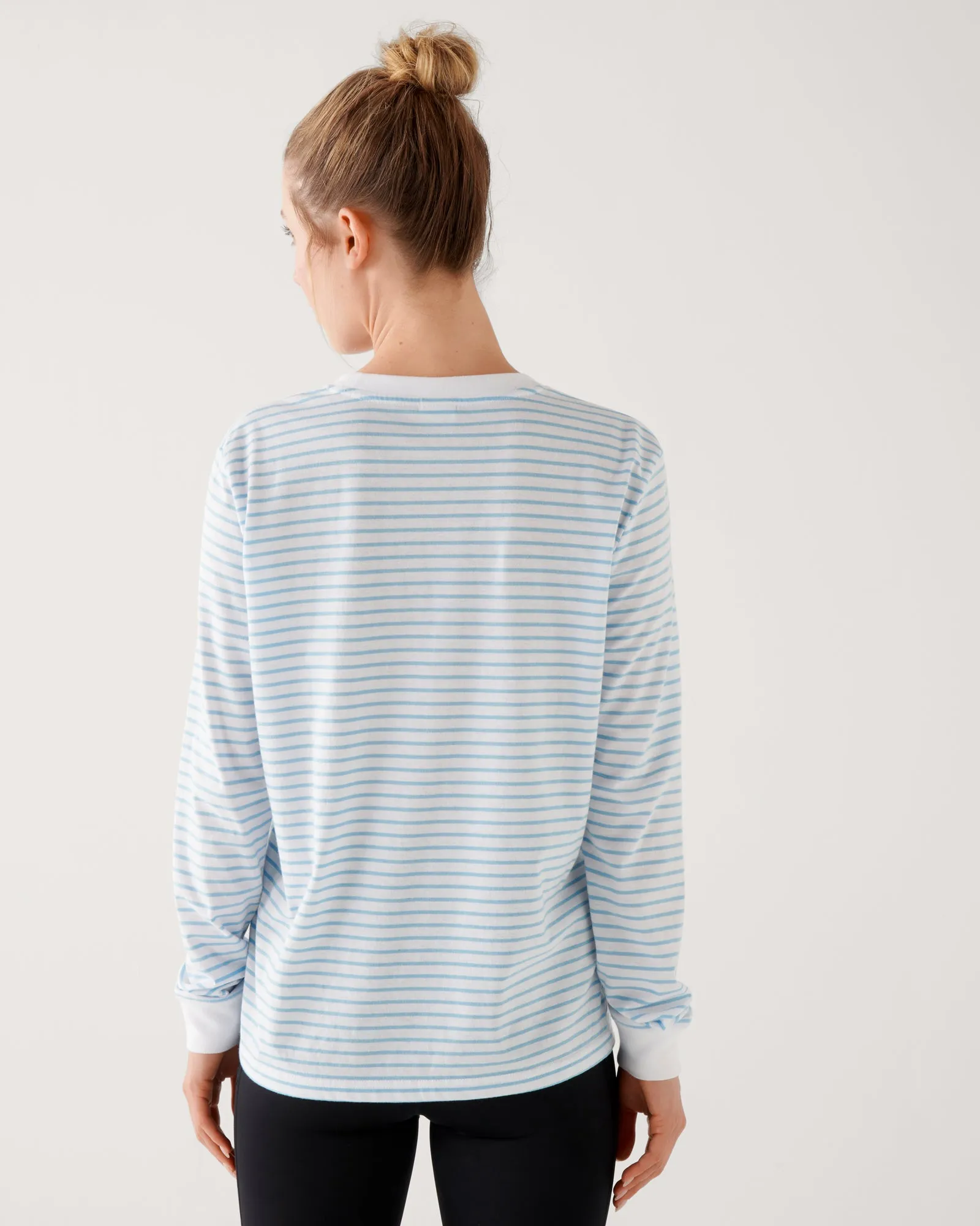 CLASSIC LONG SLEEVE STRIPE TEE SKY BLUE