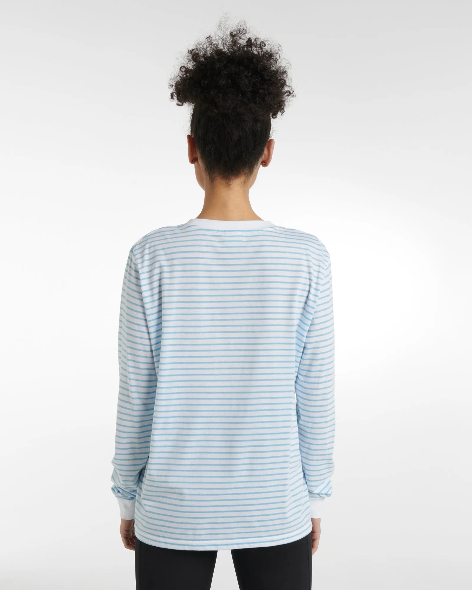 CLASSIC LONG SLEEVE STRIPE TEE SKY BLUE