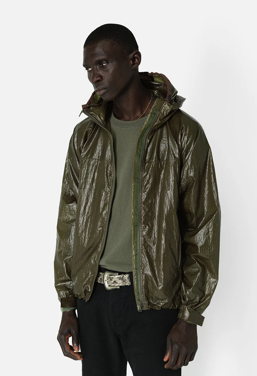 Coated Nylon Anorak / Olive