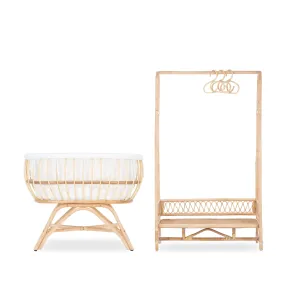 Cuddleco Aria 2pc Crib and Clothes Rail - Rattan