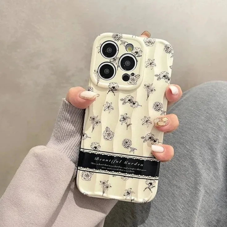 Cute Flowers Silicone Phone Case for iPhone 11-15 Pro Max Cover