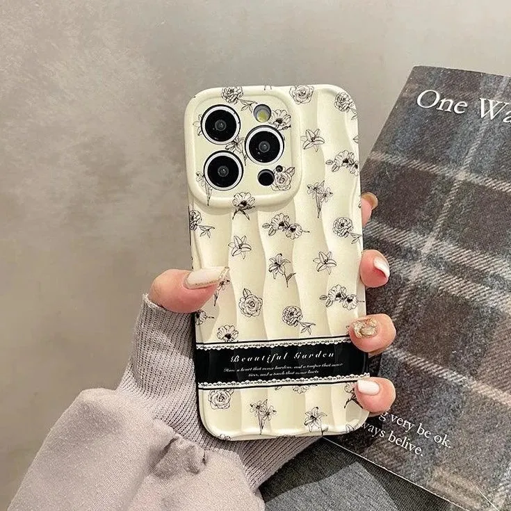 Cute Flowers Silicone Phone Case for iPhone 11-15 Pro Max Cover