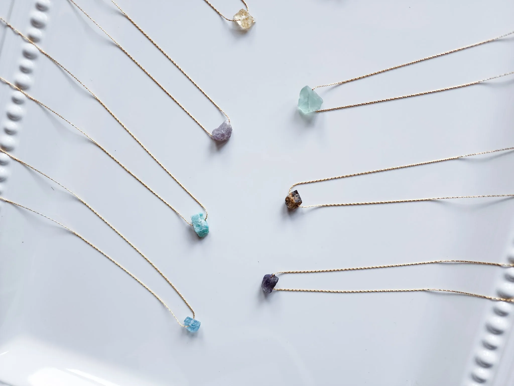 Dainty Gold Raw Crystal Necklace