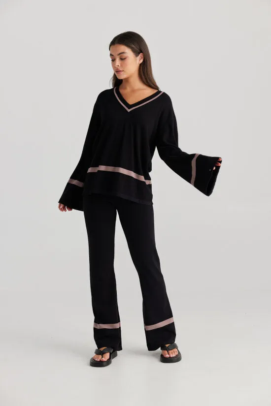 Daisy Says Annie Knit Top Black