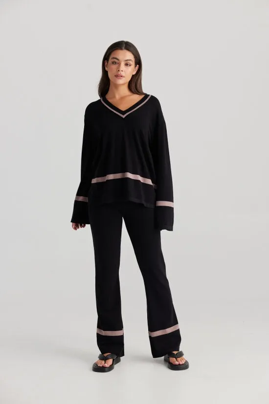 Daisy Says Annie Knit Top Black