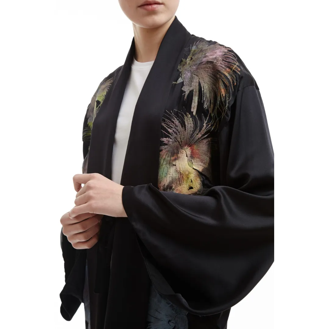 DAVONNA SHORT KIMONO BLACK