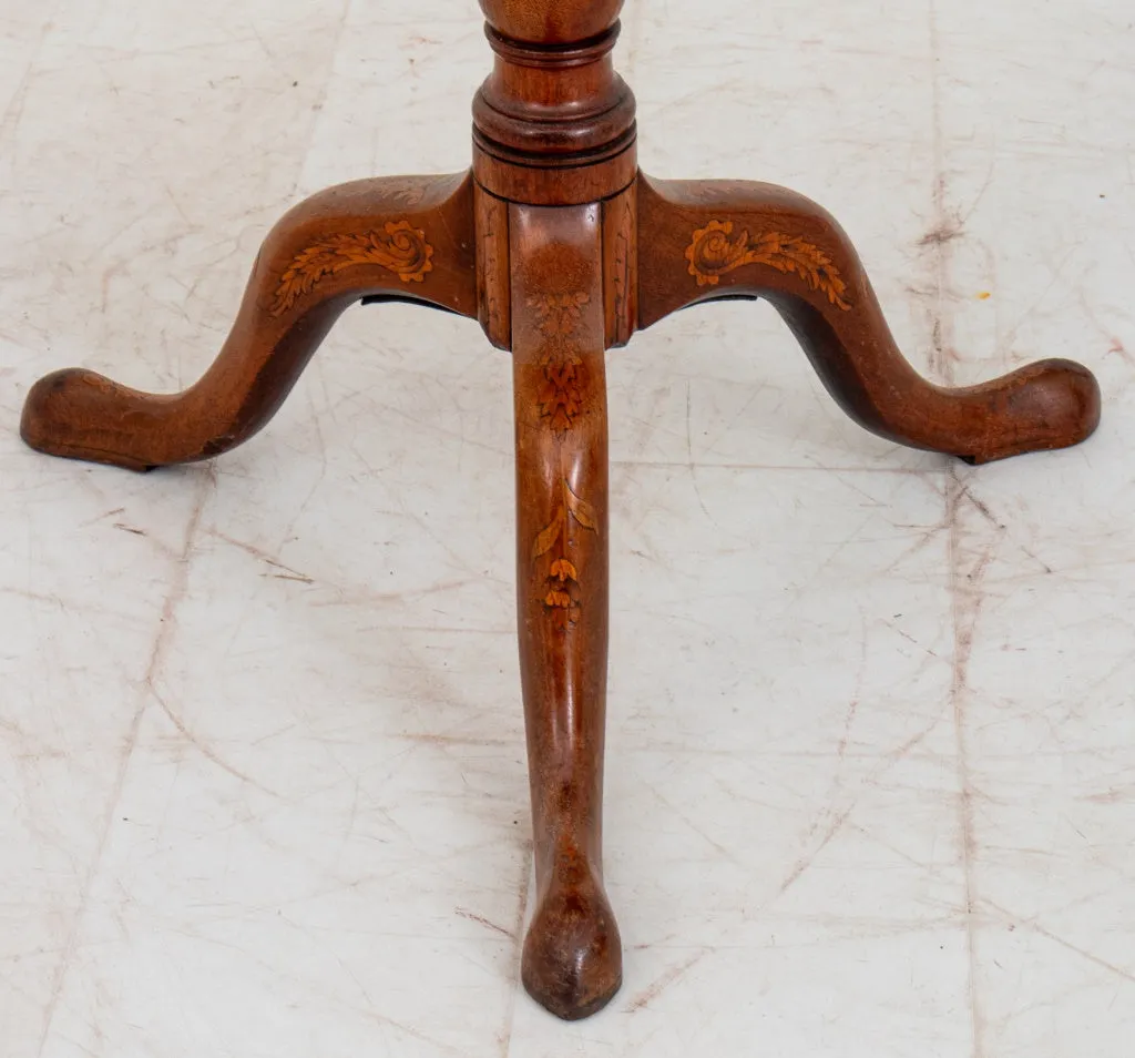 Dutch Marquetry Circular Tripod Table, 19th C