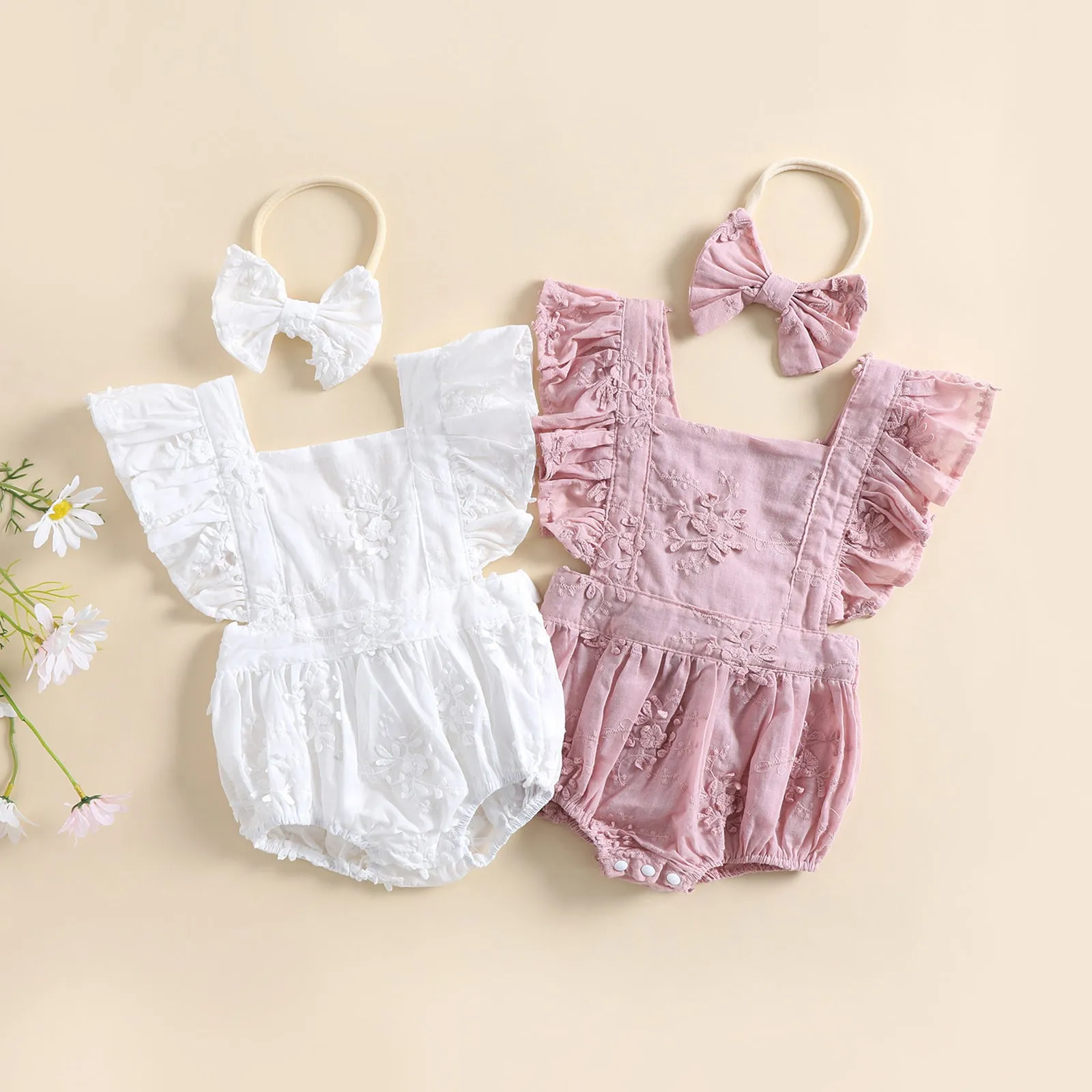 ELODIE Floral Romper with Headband