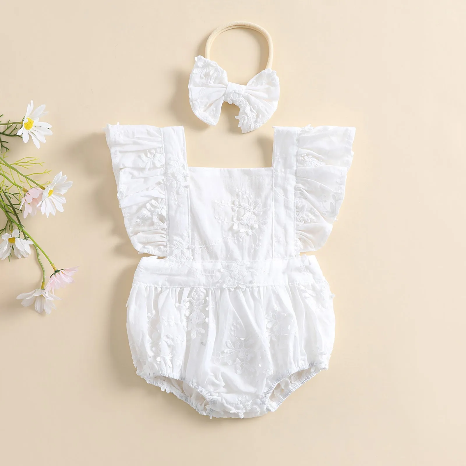 ELODIE Floral Romper with Headband