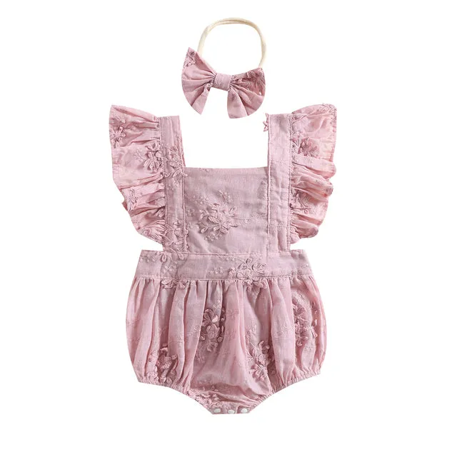 ELODIE Floral Romper with Headband